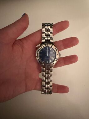Guess Stainless Steel Wristwatch with Blue Dial